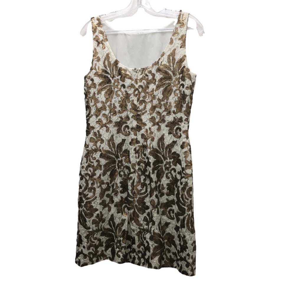 Lauren Ralph Lauren Sequin Sleeveless Evening Dress Women's Size 8 Gold/Cream - Picture 11 of 11